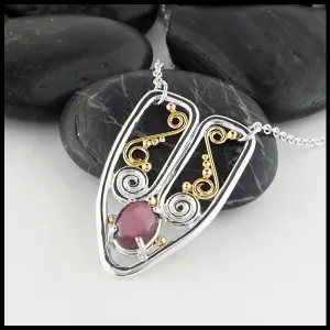 Star Sapphire and Spiral Necklace