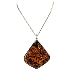 Sterling Silver Amber Stone Necklace