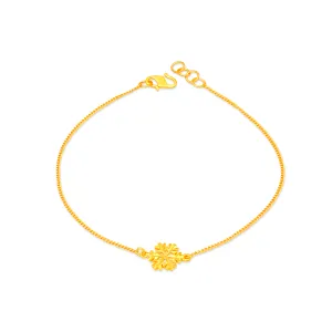 TAKA Jewellery 916 Gold Bracelet with Snow Flake