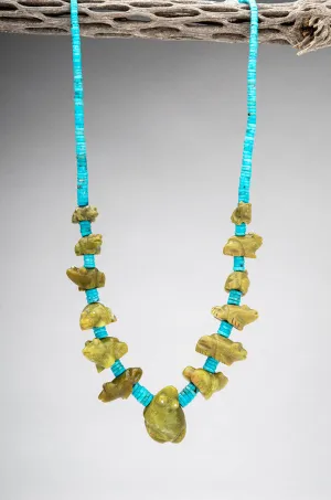 Tansanian Green Opal Frog Necklace