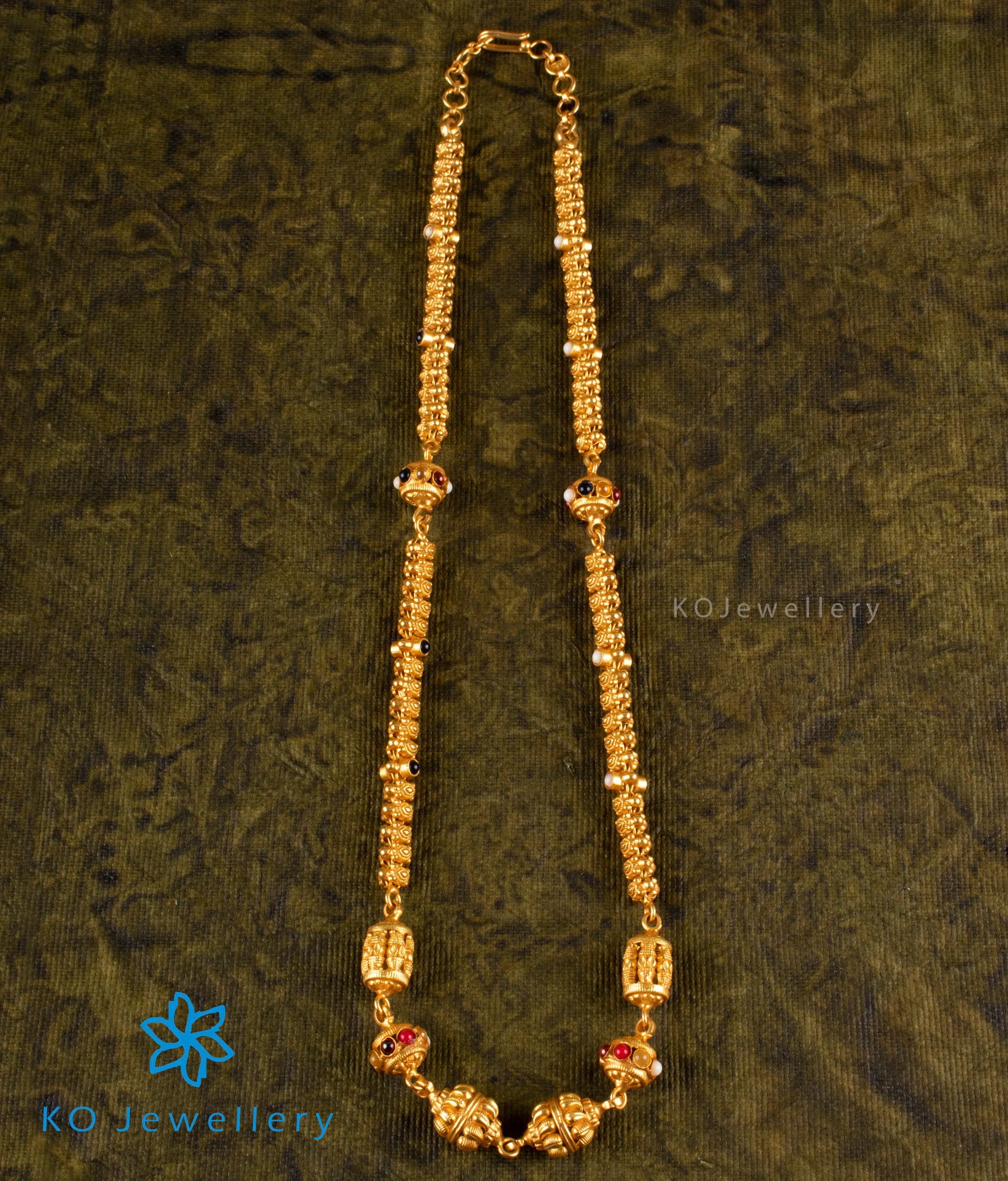 The Bhavya Navaratna Silver Chain