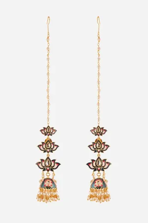 Three Layered Lotus Chandelier Earrings