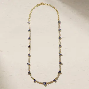 Trinity Sapphire and Diamond Tennis Necklace