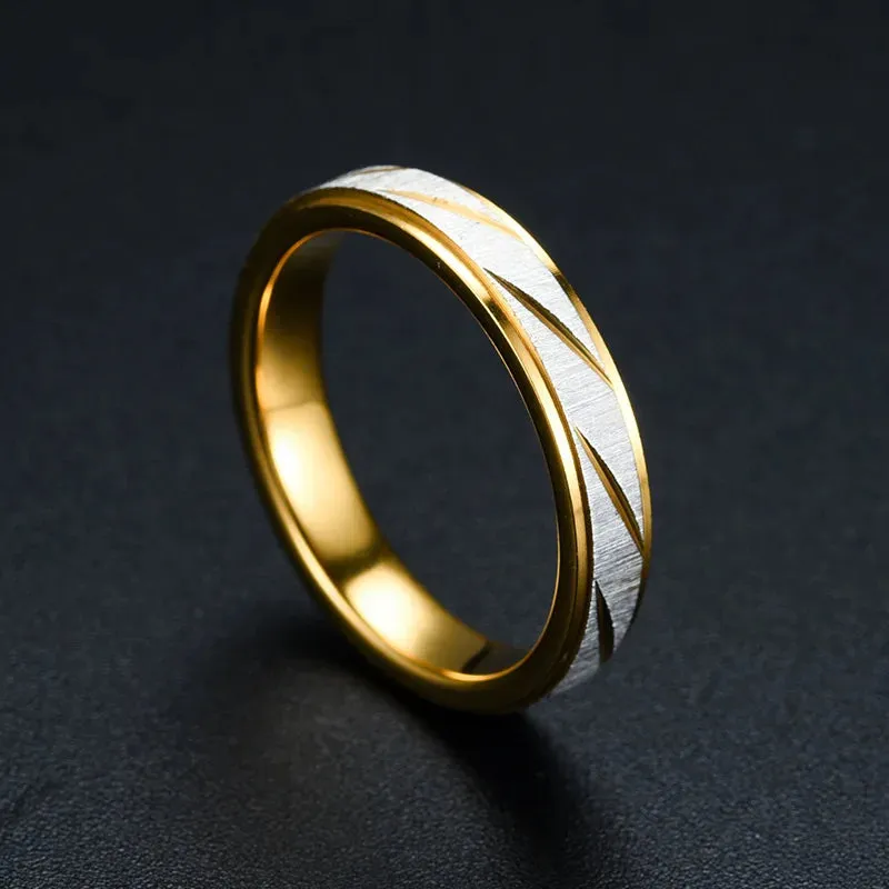 Unique Wave Pattern Couple Rings For Men Women High Quality Stainless Steel Ring Engagement Wedding Rings Jewelry Drop Shipping