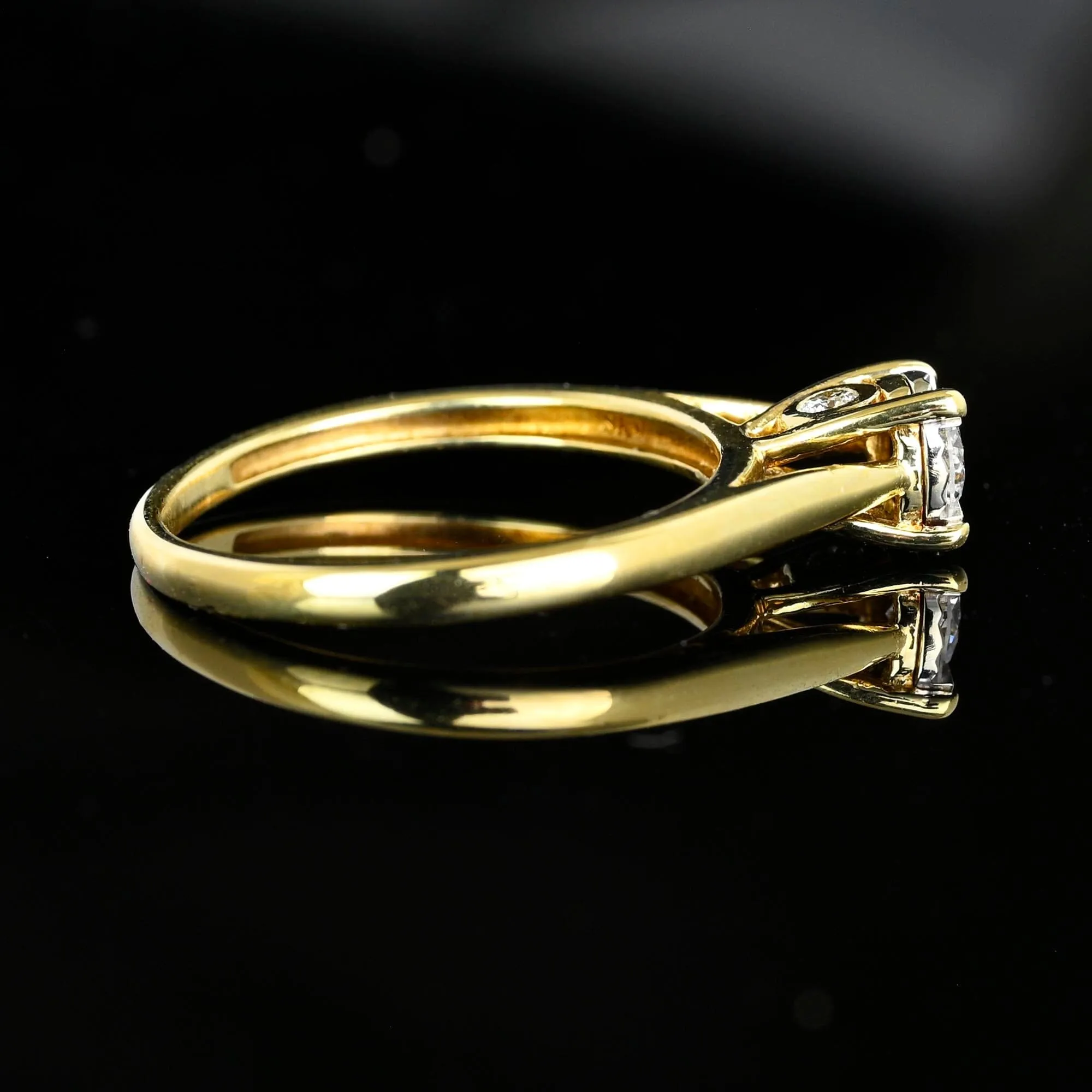 Vintage Estate Gold Diamond Solitaire Engagement Ring