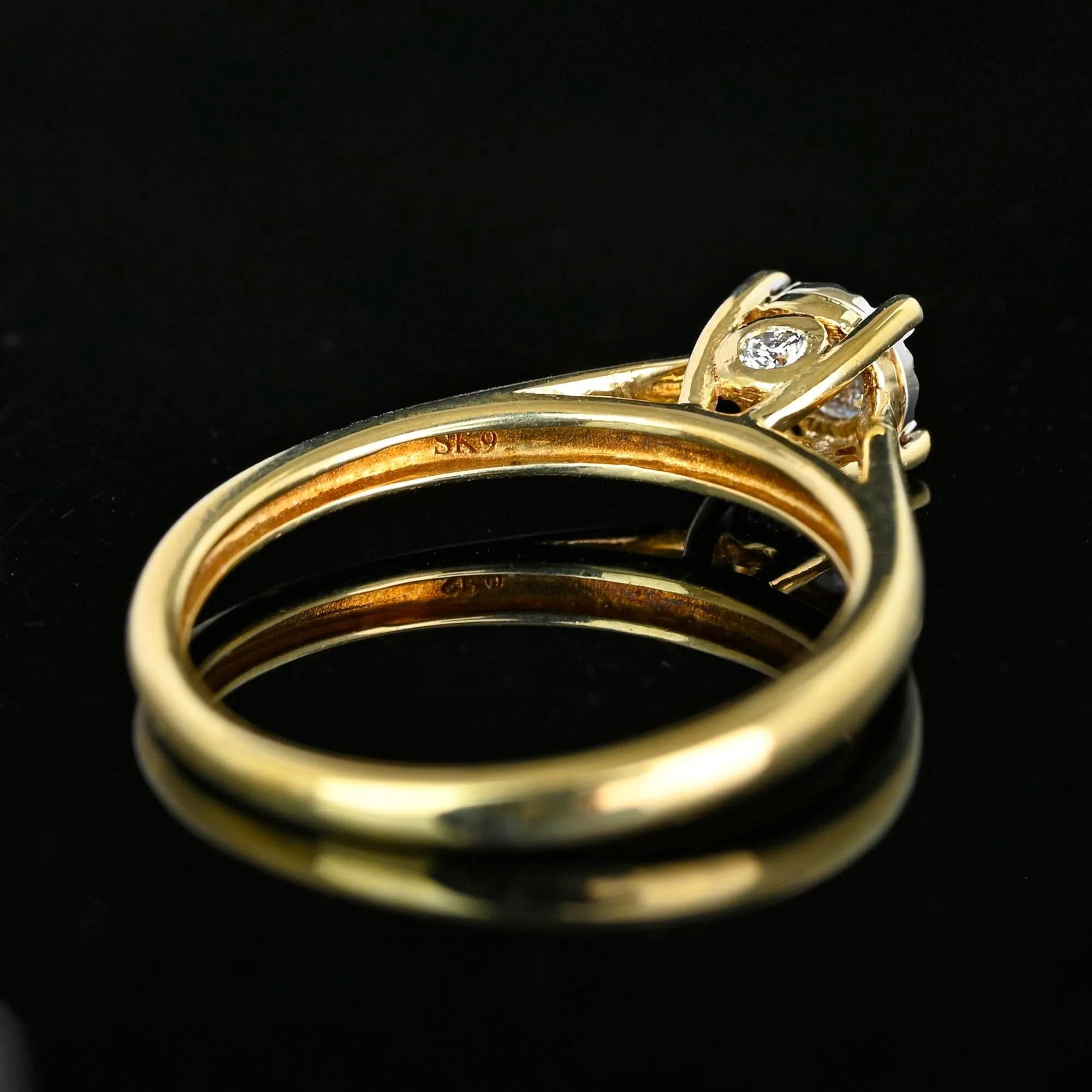 Vintage Estate Gold Diamond Solitaire Engagement Ring