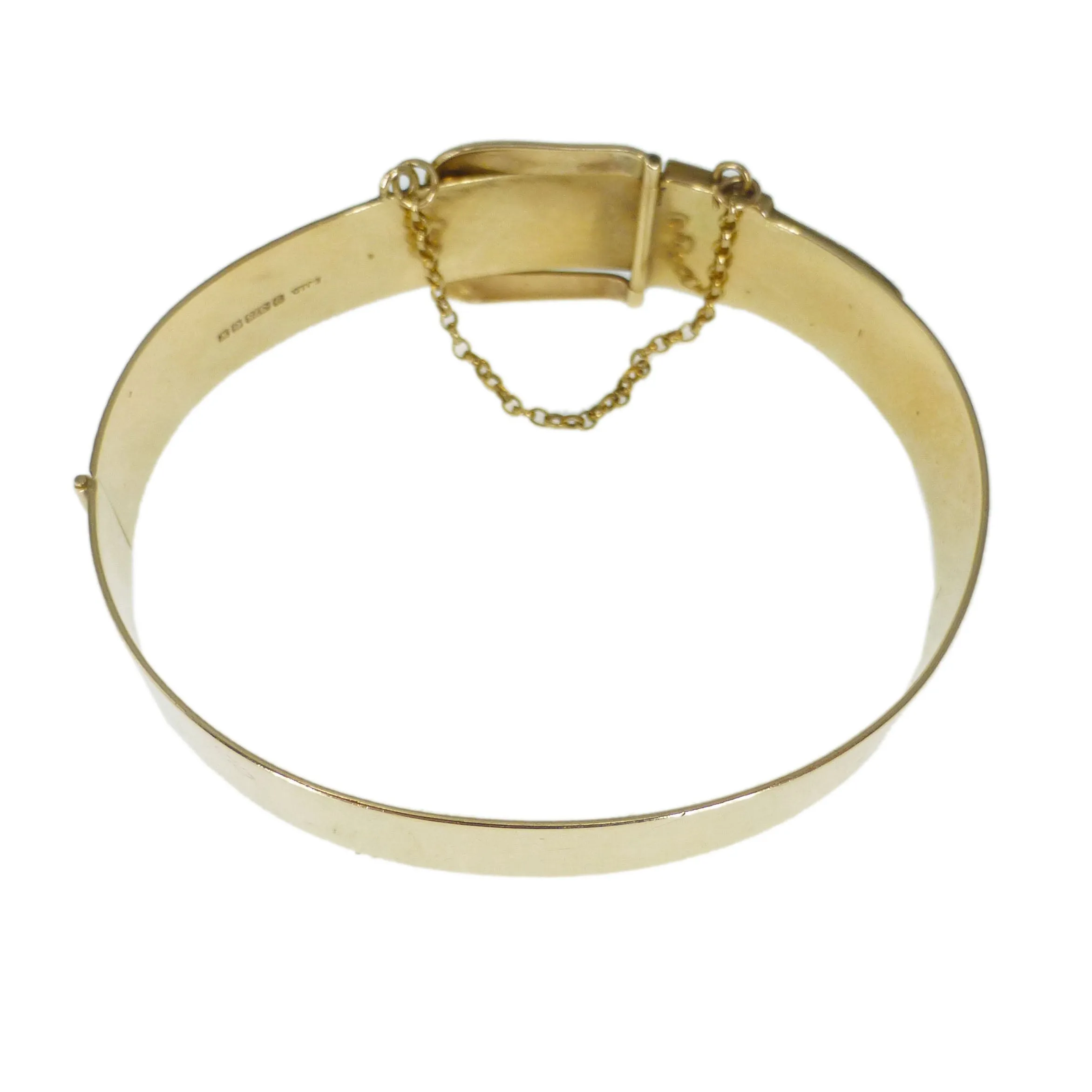 Vintage Solid 9ct Gold Excalibur Buckle Bangle