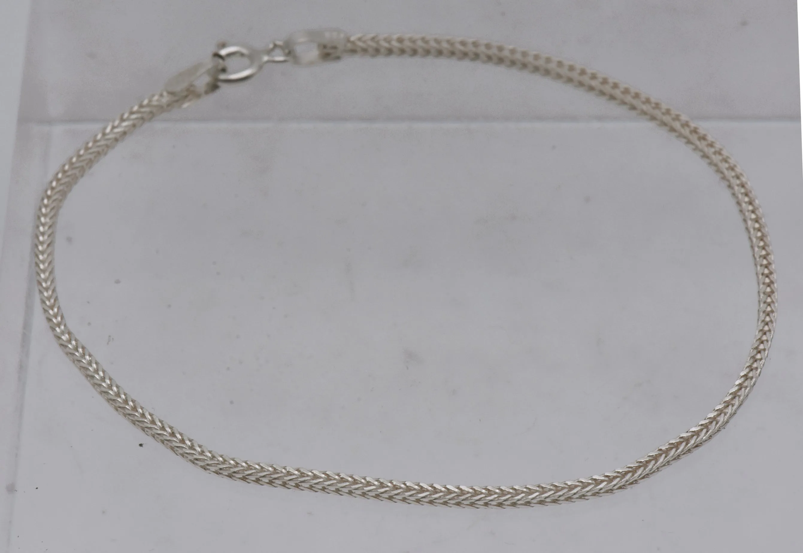 Vintage Sterling Silver Squared Mesh Chain Bracelet - 7.5"