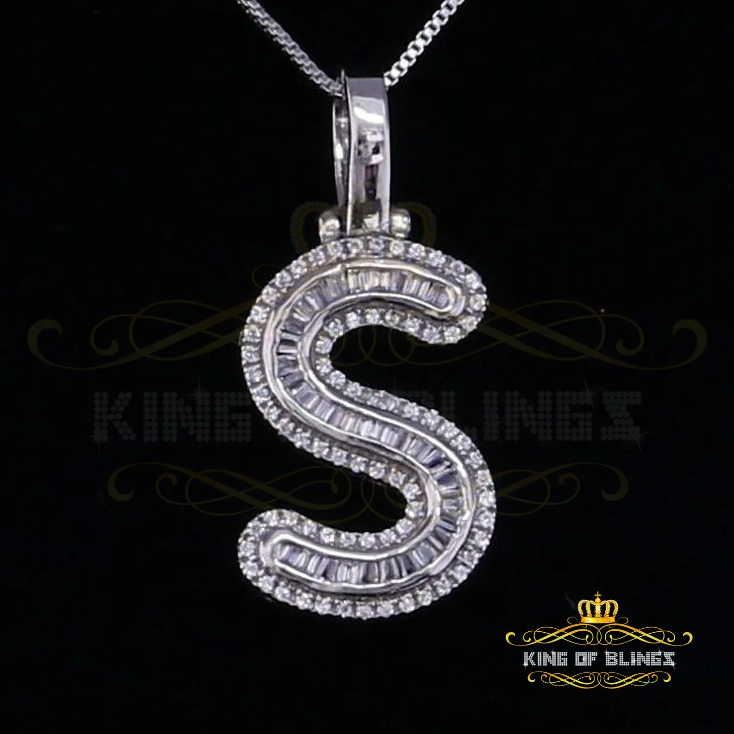 White Beautiful Custom intial Pendant Gift all Occasion Silver Cubic Zirconia