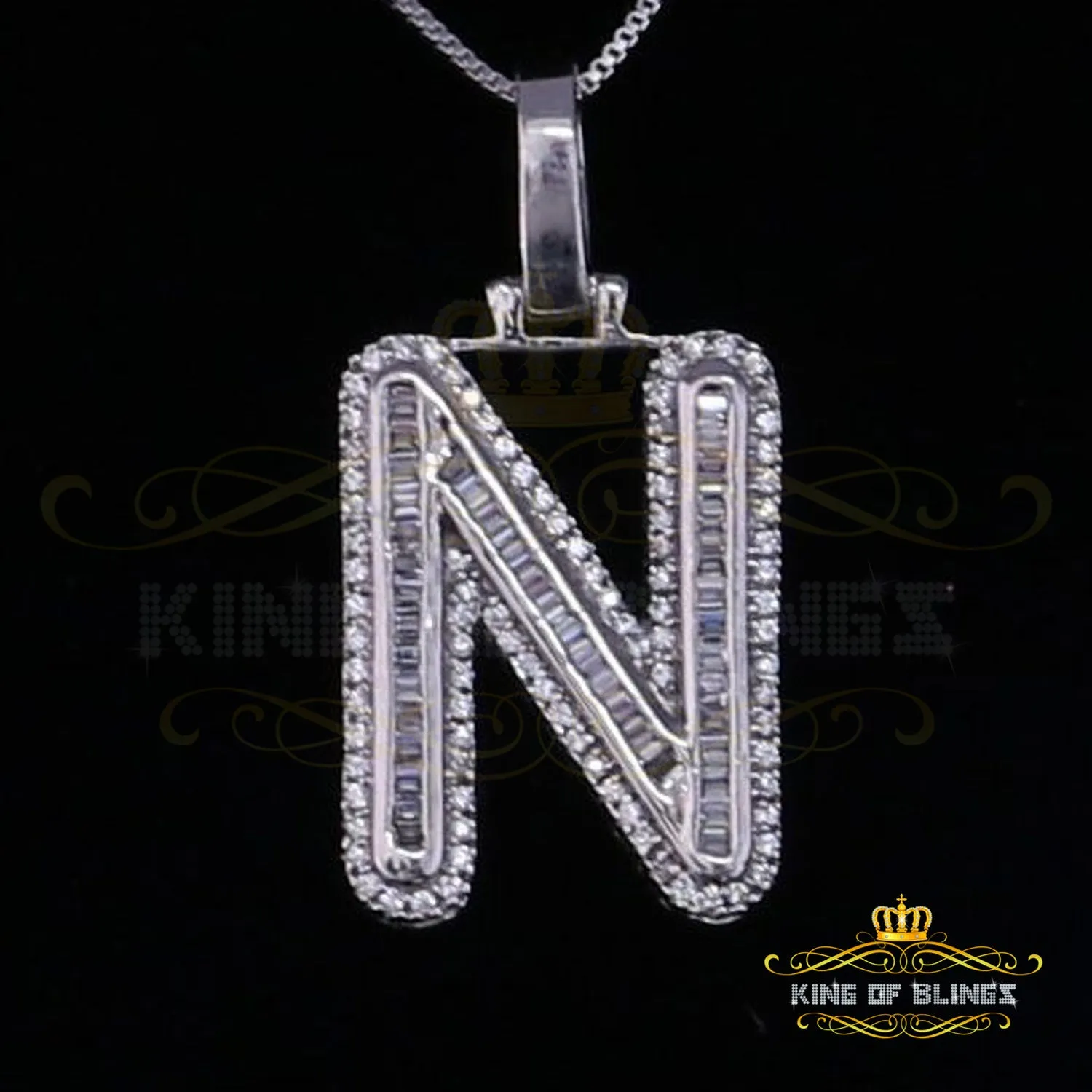 White Beautiful Custom intial Pendant Gift all Occasion Silver Cubic Zirconia