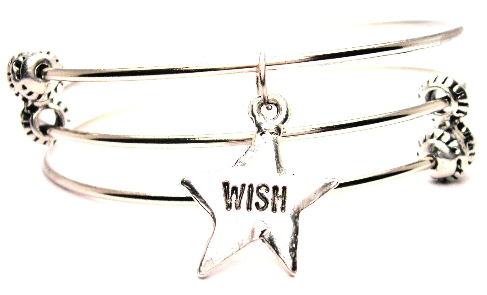 Wish Upon A Star Triple Style Expandable Bangle Bracelet