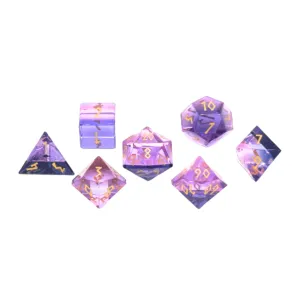 Zircon Pride Dice Bisexual - 7 Piece RPG Set Zircon Glass Dice